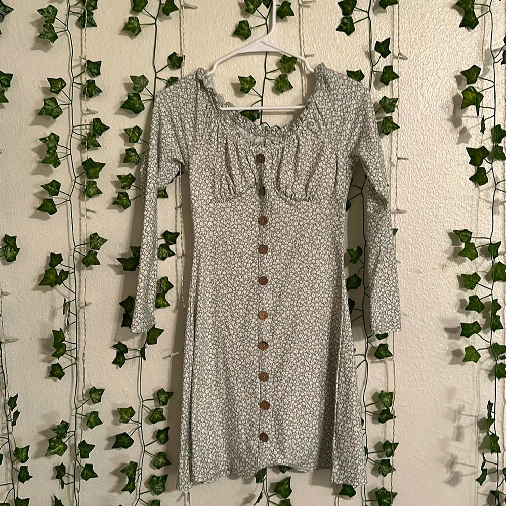Compressed green floral dress